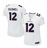Women Nike Denver Broncos #12 Andre Caldwell 2016 White Game Event Jersey,baseball caps,new era cap wholesale,wholesale hats
